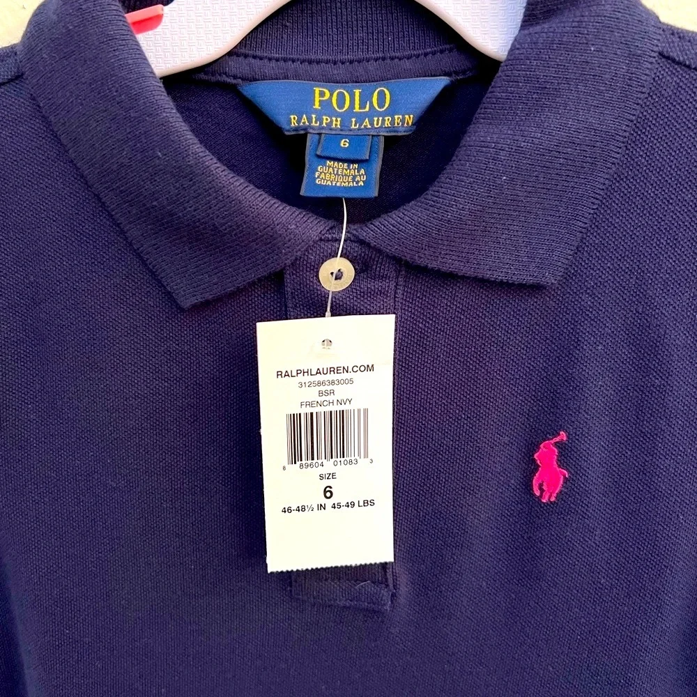 Polo Ralph Lauren Pleated Cotton Polo Navy Dress size 5&6